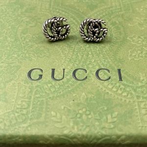 Gucci
GG Marmont Stud Earrings in Aged Silver